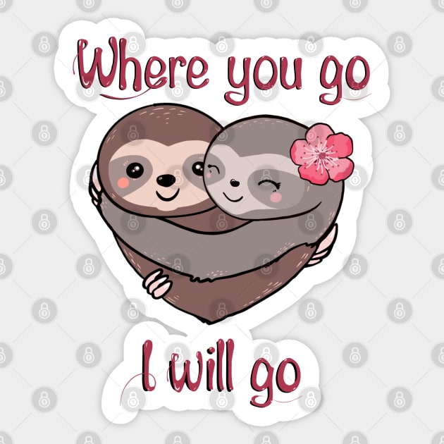 Sloth lover heart and hug Sticker by Collagedream